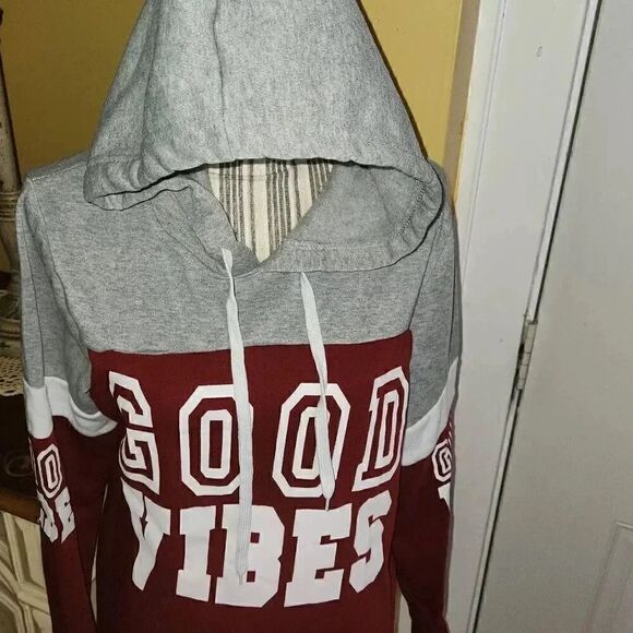 Rouge collection burgandy and gray hoodie sweatshirt dress juniors 1x GO… - Picture 6 of 6
